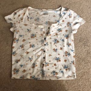 Floral white crop top